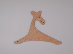 Laser Cut Baby Clothes Wooden Giraffe Hanger Free Vector