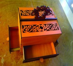 Laser Cut Fancy Box with Drawers PDF File