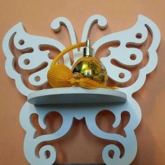 Laser Cut Butterfly Wall Shelf Rack Template Free Vector