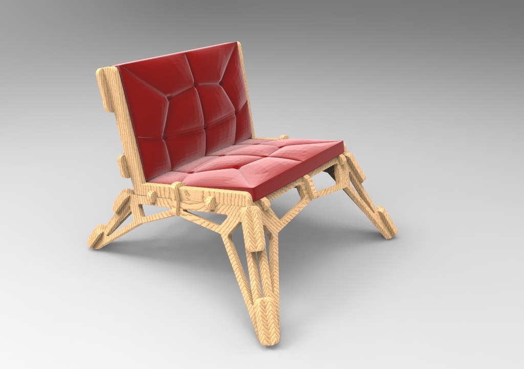 Лазерная резка кресла-дивана 20 мм