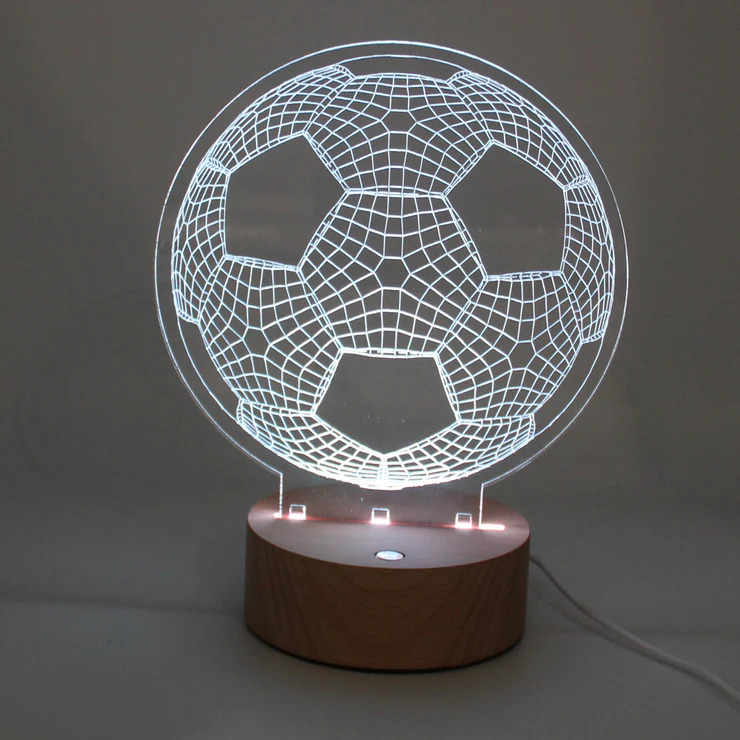 Laser Cut Soccer Ball 3D Nightlight Free Vector