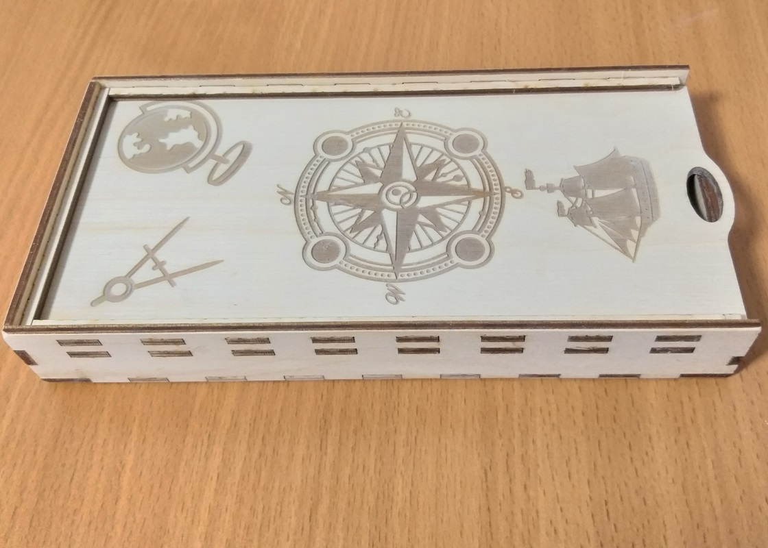 Laser Cut Wooden Pencil Case Sliding Lid Box Free Vector