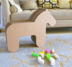 Лазерная резка картонной игрушки Лошадь