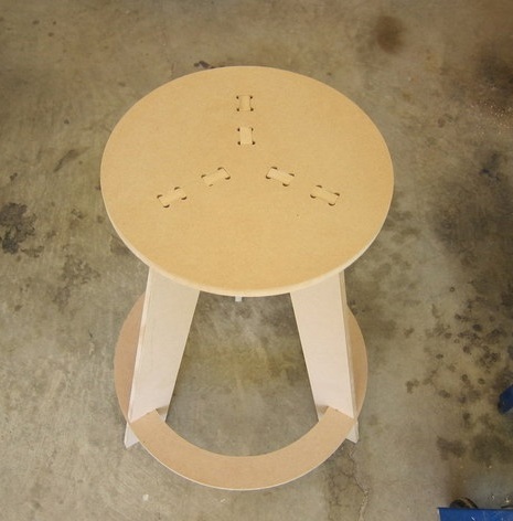 Laser Cut Wooden Stool With Round Seat DXF File Free Download - 3axis.co