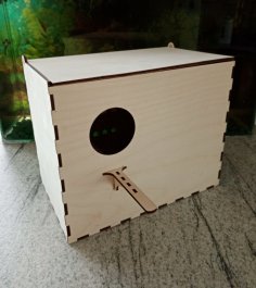 Caja de cría de nido de periquito de loro cortado con láser