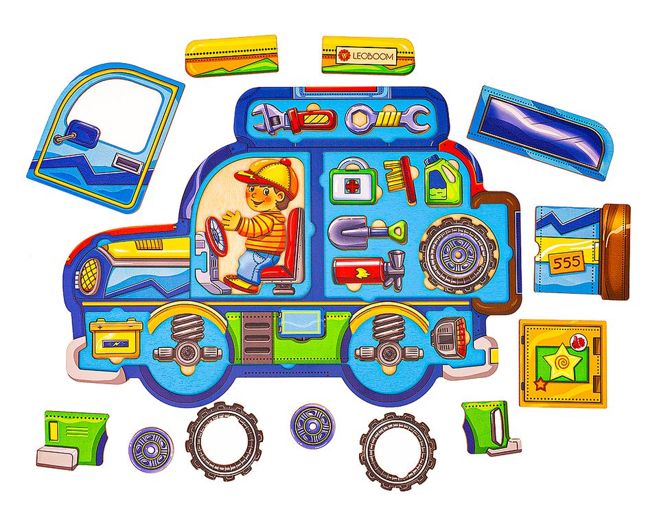 Laser Cut Jeep Kids Learning Puzzle Free Vector