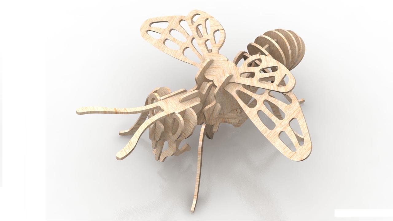 Пчела 6мм Дерево Насекомое 3D Пазл