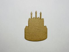 Laser Cut Unfinished Wood Birthday Cake Shape Craft Free Vector
