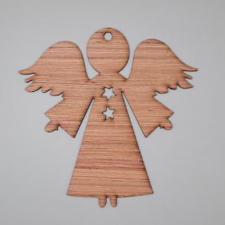 Laser Cut Wooden Angel Christmas Tree Decoration Free Vector