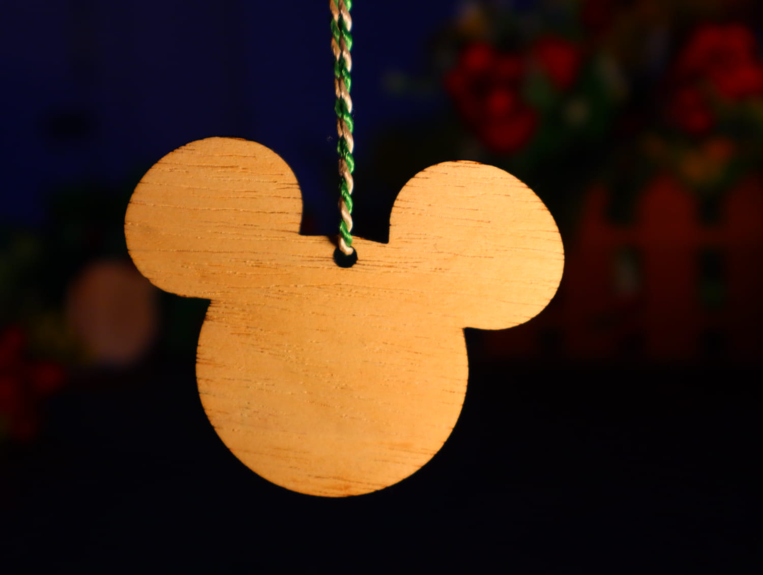 Laser Cut Mickey Mouse Christmas Ornament Wood Blank Free Vector