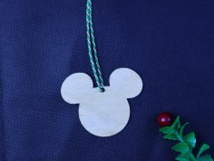 Laser Cut Mickey Mouse Christmas Ornament Wood Blank Free Vector