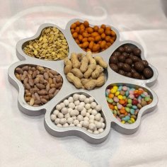 Laser Cut Snack Serving Tray with Partitions