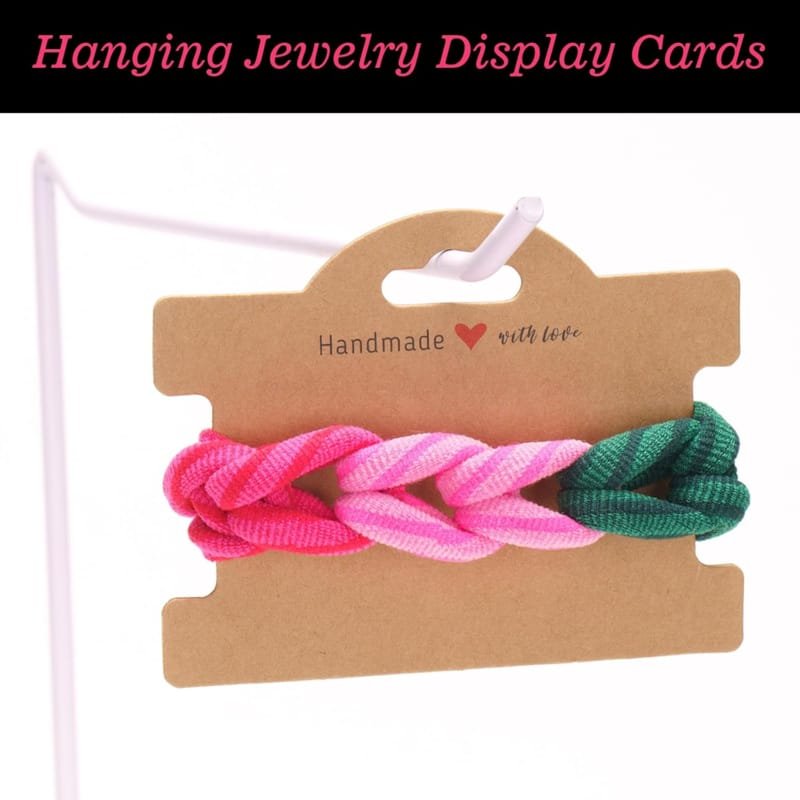 Laser Cut Bracelet Display Card, Kraft Paper Hanging Jewelry Display Card