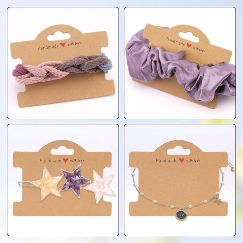 Laser Cut Bracelet Display Card, Kraft Paper Hanging Jewelry Display Card