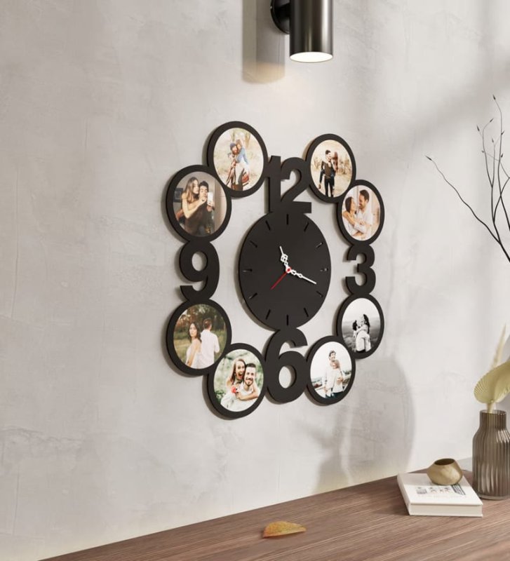 Laser Cut Big Clock Frame with Photos