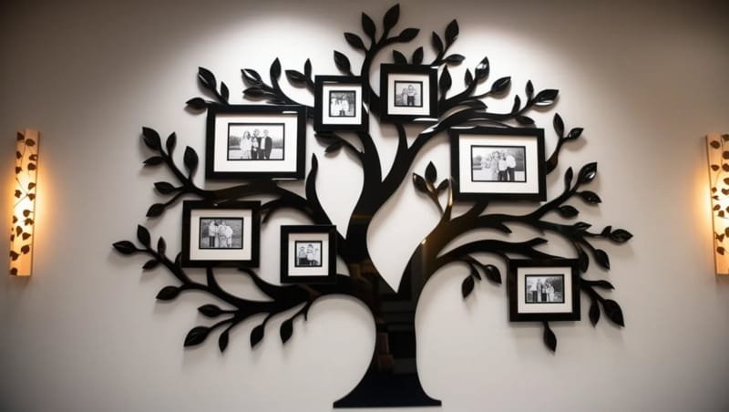 Laser Cut Family Tree With Photo Frame Modern Wall Decor