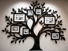 Laser Cut Family Tree With Photo Frame Modern Wall Decor