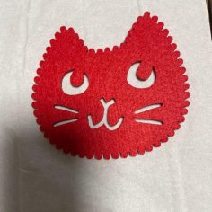 Laser Cut Cat Felt Coaster