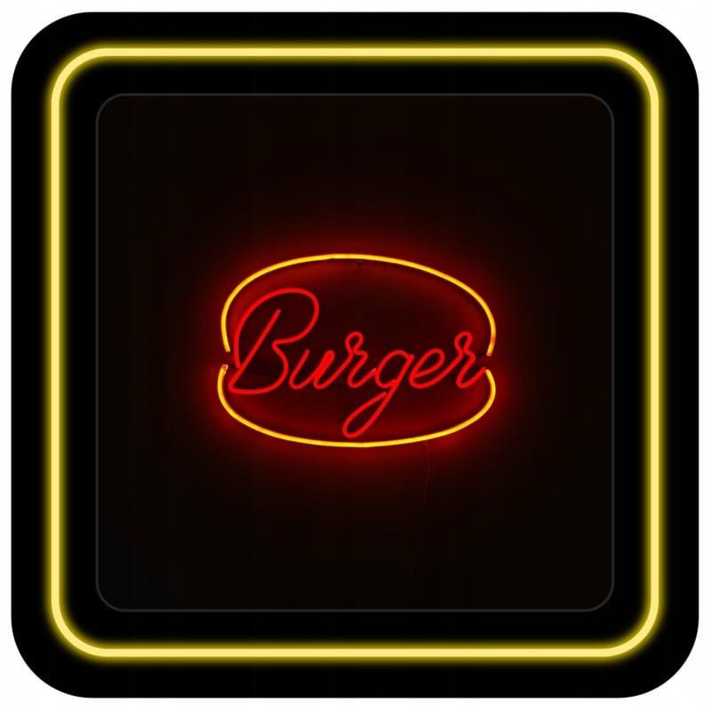 Laser Cut Burger Neon Sign Cafes Wall Decor