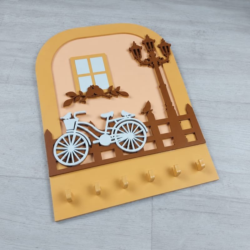 Laser Cut Wooden Stylish Wall Key Hanger