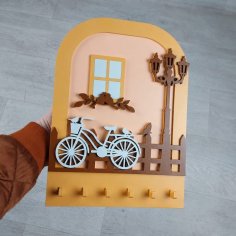Laser Cut Wooden Stylish Wall Key Hanger