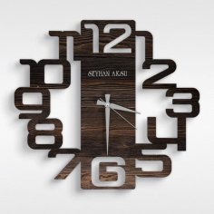 Laser Cut Modern Wooden Wall Clock Home Decor