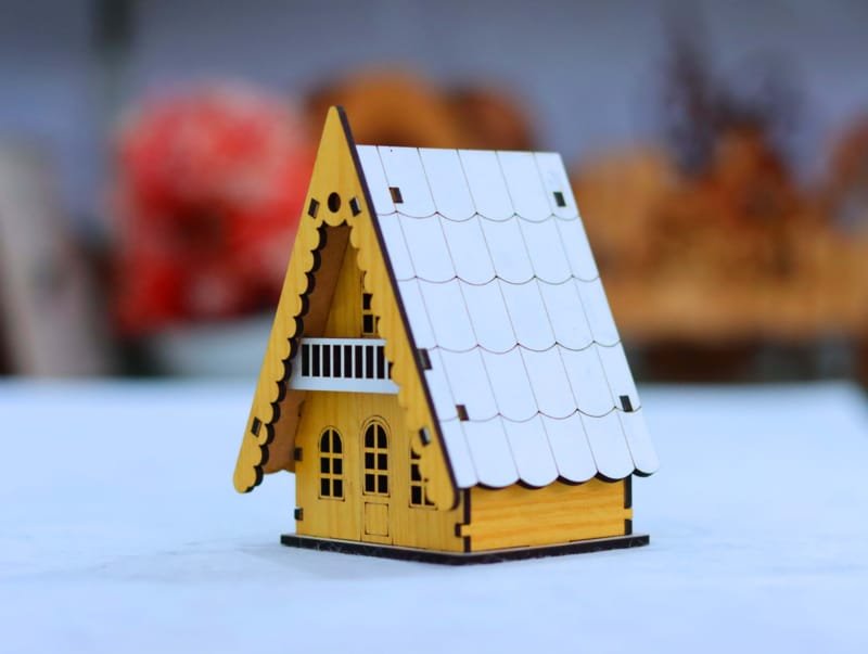 Laser Cut House Shaped Tealight Candle Holder
