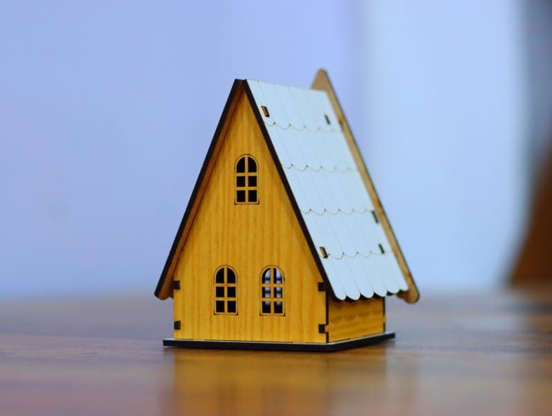 Laser Cut House Shaped Tealight Candle Holder