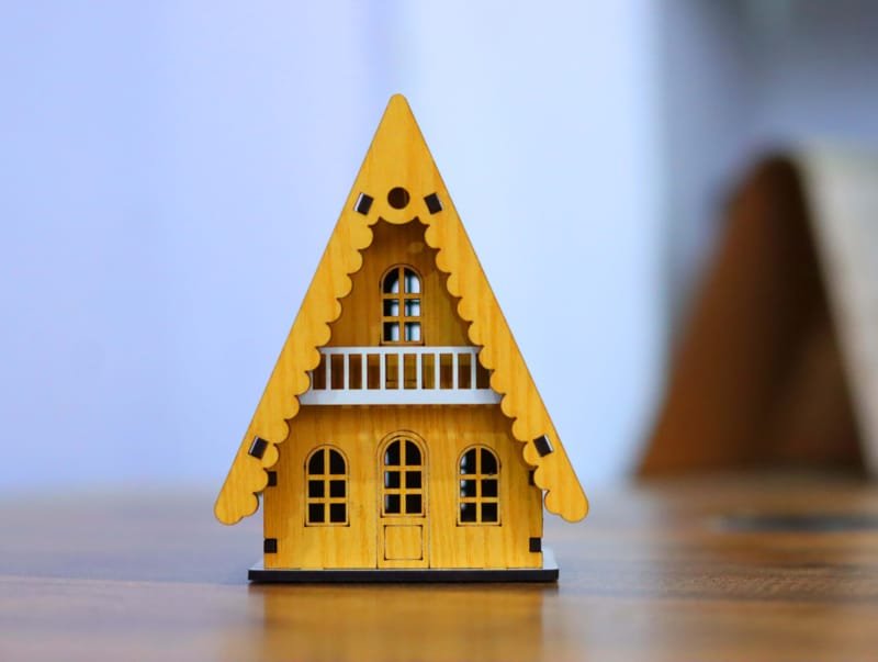 Laser Cut House Shaped Tealight Candle Holder