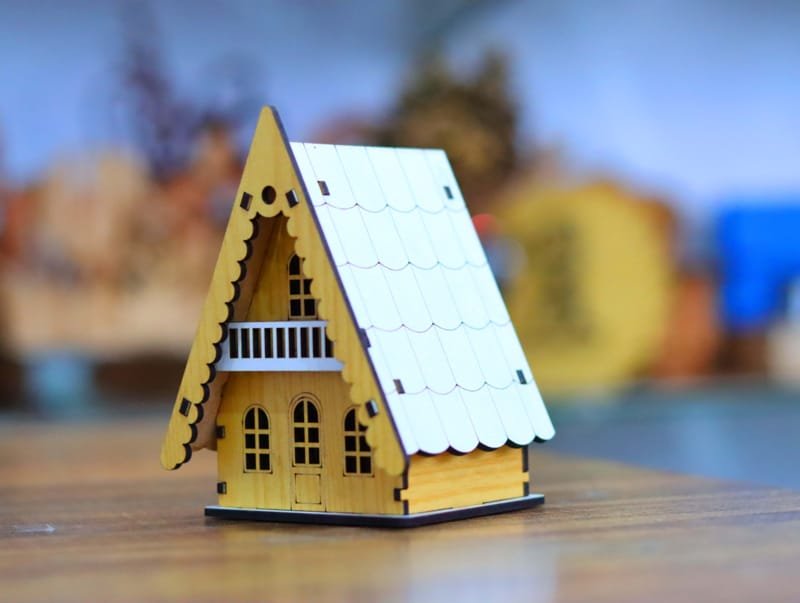 Laser Cut House Shaped Tealight Candle Holder