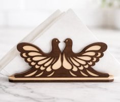 Laser Cut Wooden Dove Napkin Holder