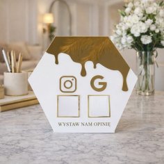 Laser Cut Social Media Display Acrylic QR Stand