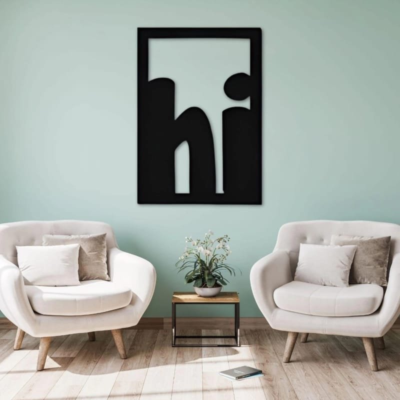 Laser Cut Wooden Wall Art With Hi Word