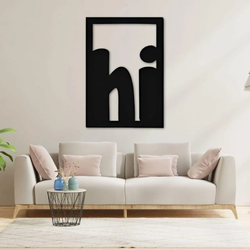 Laser Cut Wooden Wall Art With Hi Word