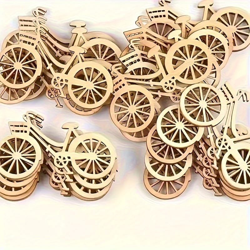 Laser Cut Wooden Bicycle Ornaments Rustic Charm Decor