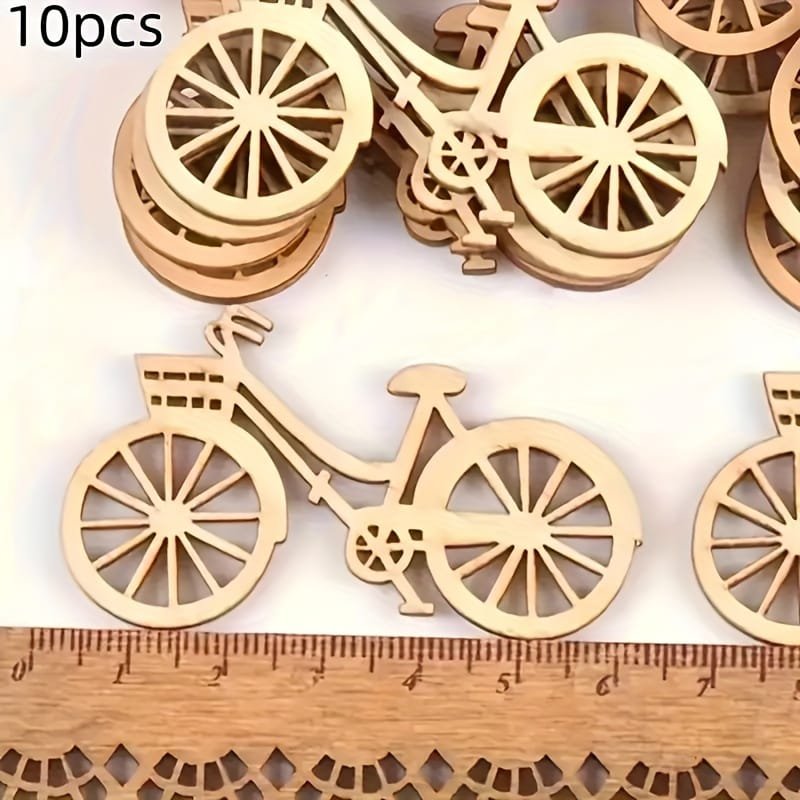 Laser Cut Wooden Bicycle Ornaments Rustic Charm Decor