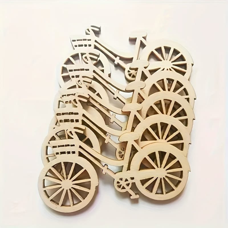 Laser Cut Wooden Bicycle Ornaments Rustic Charm Decor