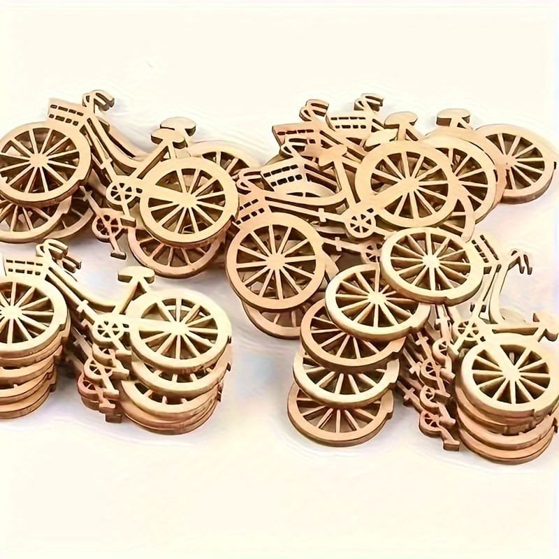 Laser Cut Wooden Bicycle Ornaments Rustic Charm Decor
