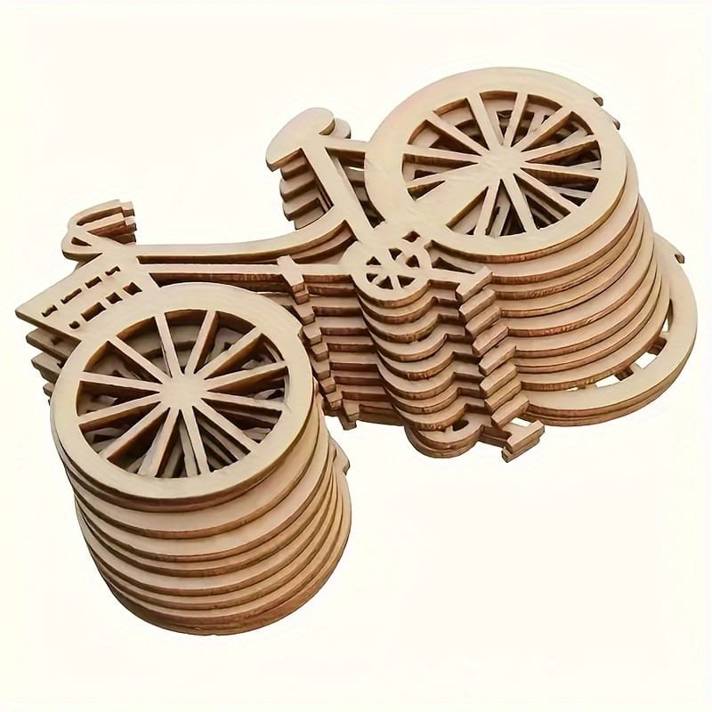 Laser Cut Wooden Bicycle Ornaments Rustic Charm Decor