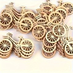 Laser Cut Wooden Bicycle Ornaments Rustic Charm Decor