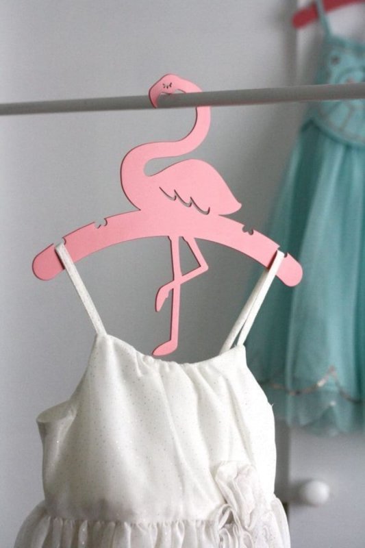 Laser Cut Flamingo Dress Hanger Girls Room Decor