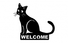 Archivo dxf de bienvenida de gato