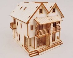 Laser Cut Wood Country House