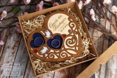 Laser Cut Heart Wedding Ring Tray