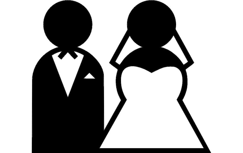 Archivo dxf de imágenes prediseñadas de novia y novio