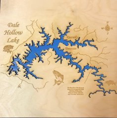 Laser Cut Dale Hollow Lake Map