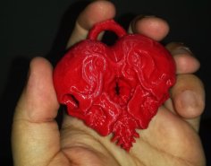 Skull Heart Pendant 3D Printer Model