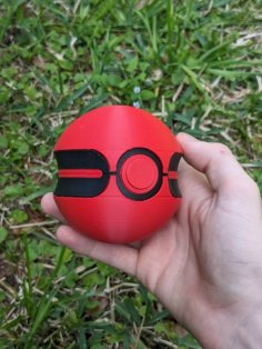 Pokémon Cherish Ball – Fully Functional With Button And Hinge 3D Printer Model