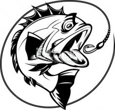 Bass Fish Outline dxf File