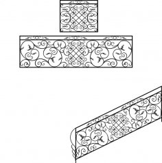 Diseño de barandilla de escalera de hierro forjado